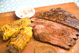 Jolted Cowboy BBQ Grilled Flank Steak with Corn on the Cob & Coffee Lime Mayo